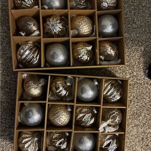 Elegant Silver and Gold Holiday Ornaments